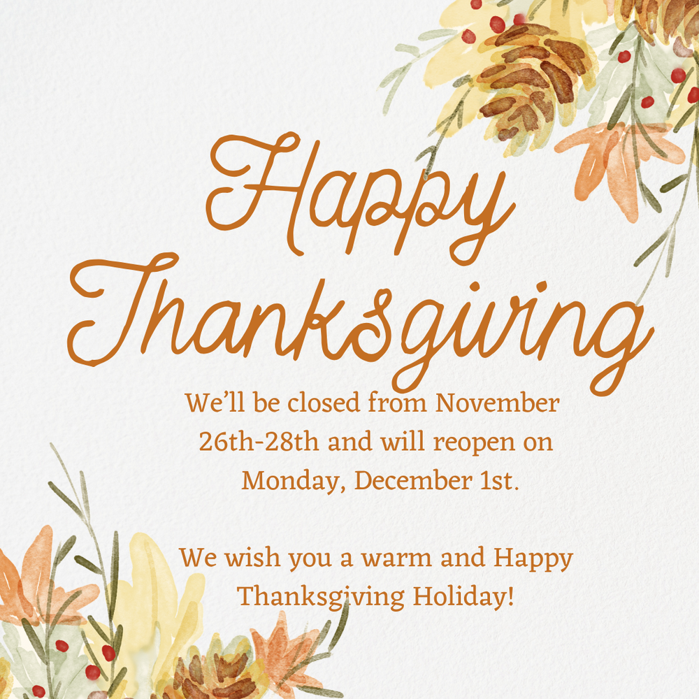 Thanksgiving Holiday off dates 